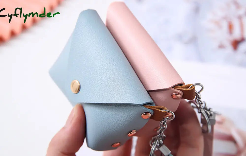 Cyflymder New Fashion Ladies Pu Leather Mini Wallet Card Key Holder Coin Purse Solid Color Clutch