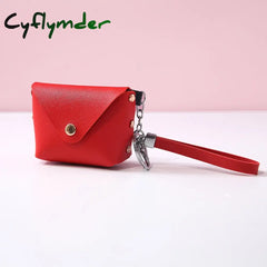 Cyflymder New Fashion Ladies Pu Leather Mini Wallet Card Key Holder Coin Purse Solid Color Clutch