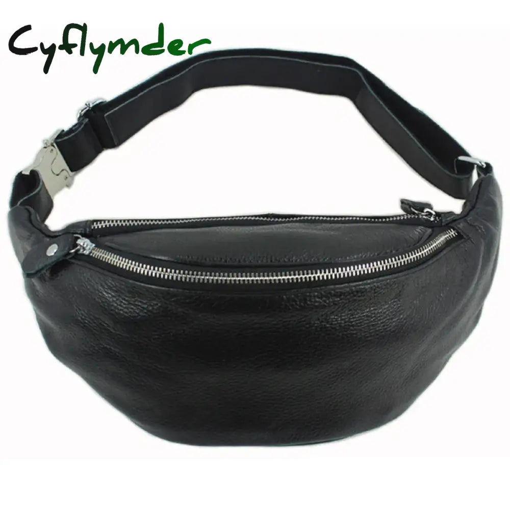 Cyflymder New Fashion Men Leather Waist Pack Genuine Leather Waist Bag for Men Pouch Fanny Pack Male Money Belt Bag Bum