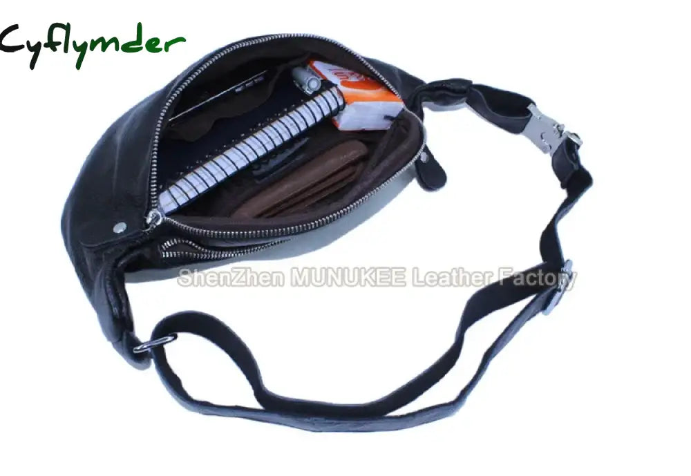 Cyflymder New Fashion Men Leather Waist Pack Genuine Leather Waist Bag for Men Pouch Fanny Pack Male Money Belt Bag Bum