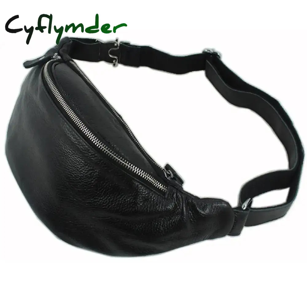 Cyflymder New Fashion Men Leather Waist Pack Genuine Leather Waist Bag for Men Pouch Fanny Pack Male Money Belt Bag Bum