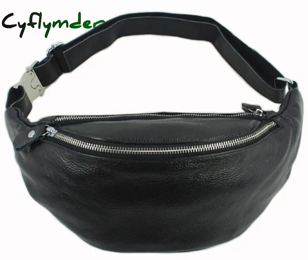 Cyflymder New Fashion Men Leather Waist Pack Genuine Leather Waist Bag for Men Pouch Fanny Pack Male Money Belt Bag Bum