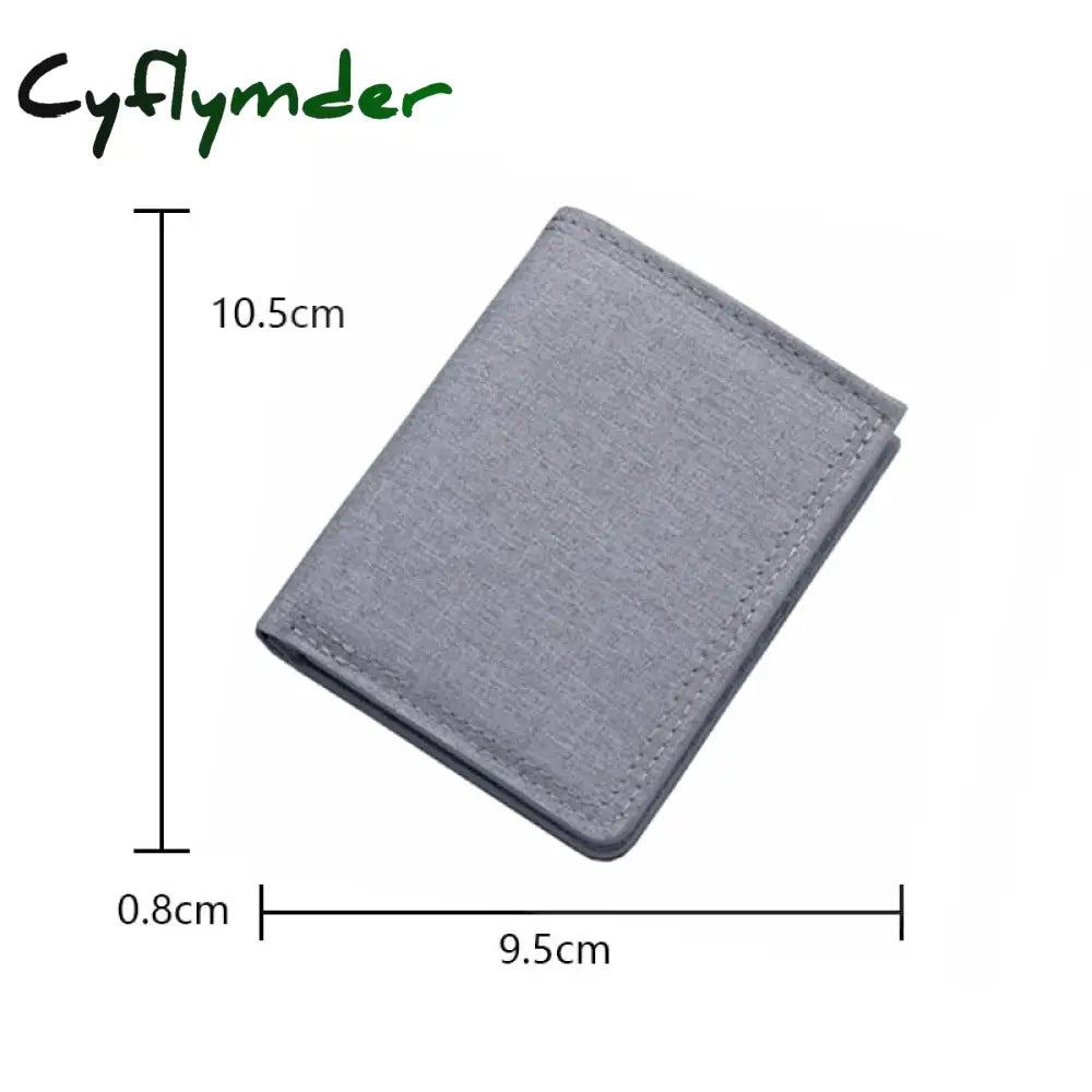 Cyflymder New Fashion Men Short Wallet Coin Purse Men’s Pouch Card Holder Vertical Canvas