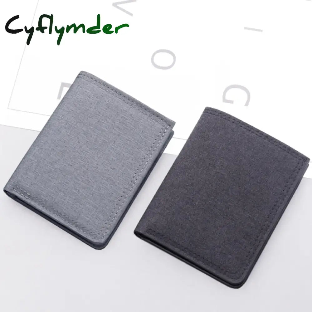 Cyflymder New Fashion Men Short Wallet Coin Purse Men’s Pouch Card Holder Vertical Canvas