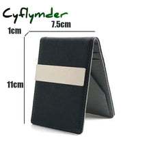 Cyflymder New Fashion Men’s Leather Money Clips Wallet Multifunctional Thin Man Card Purses Women Metal Clamp for Money