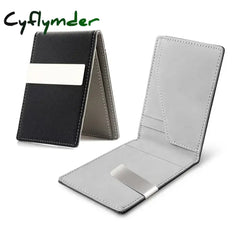 Cyflymder New Fashion Men’s Leather Money Clips Wallet Multifunctional Thin Man Card Purses Women Metal Clamp for Money