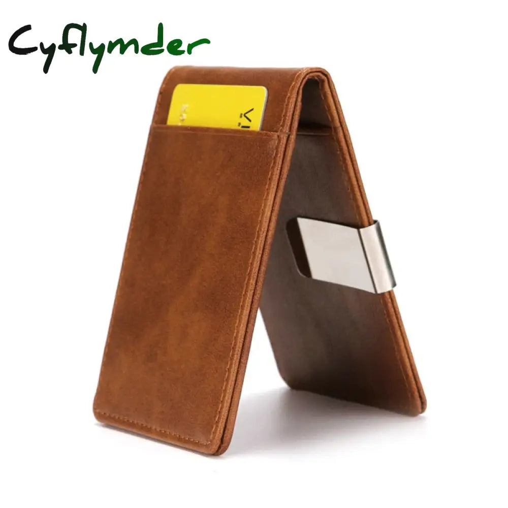 Cyflymder New Fashion Men’s Leather Money Clips Wallet Multifunctional Thin Man Card Purses Women