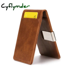 Cyflymder New Fashion Men’s Leather Money Clips Wallet Multifunctional Thin Man Card Purses Women