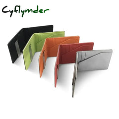 Cyflymder New Fashion Men’s Leather Money Clips Wallet Multifunctional Thin Man Card Purses Women Metal Clamp for Money