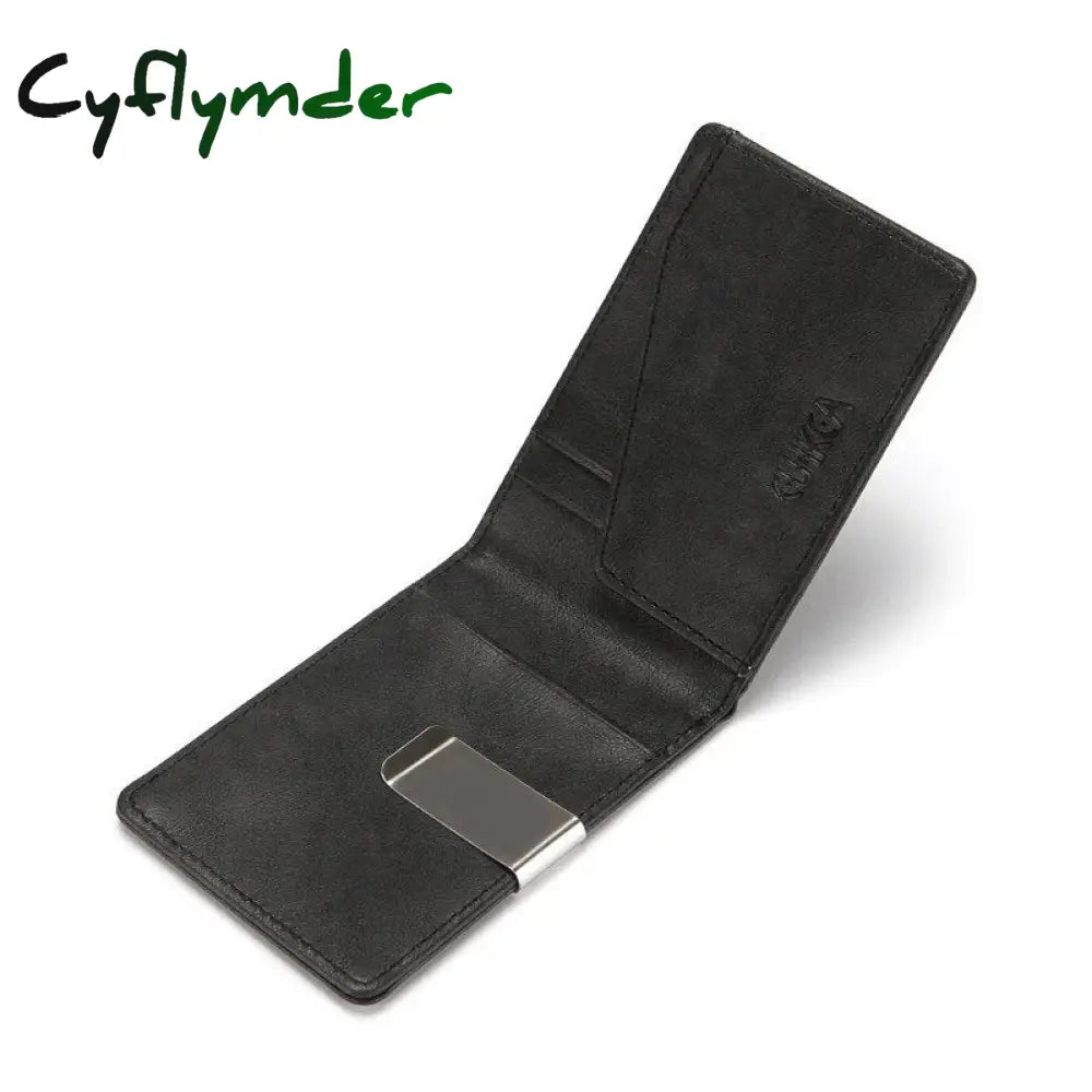 Cyflymder New Fashion Men’s Leather Money Clips Wallet Multifunctional Thin Man Card Purses Women