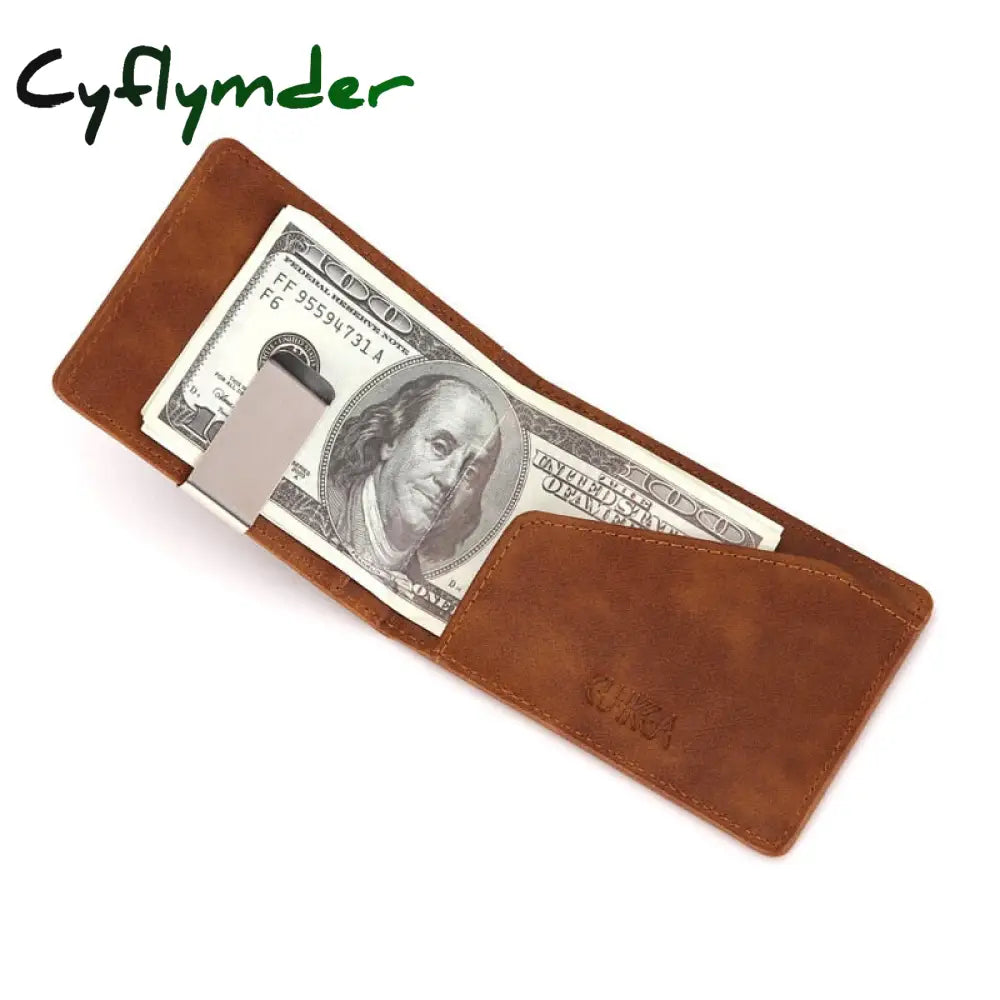 Cyflymder New Fashion Men’s Leather Money Clips Wallet Multifunctional Thin Man Card Purses Women