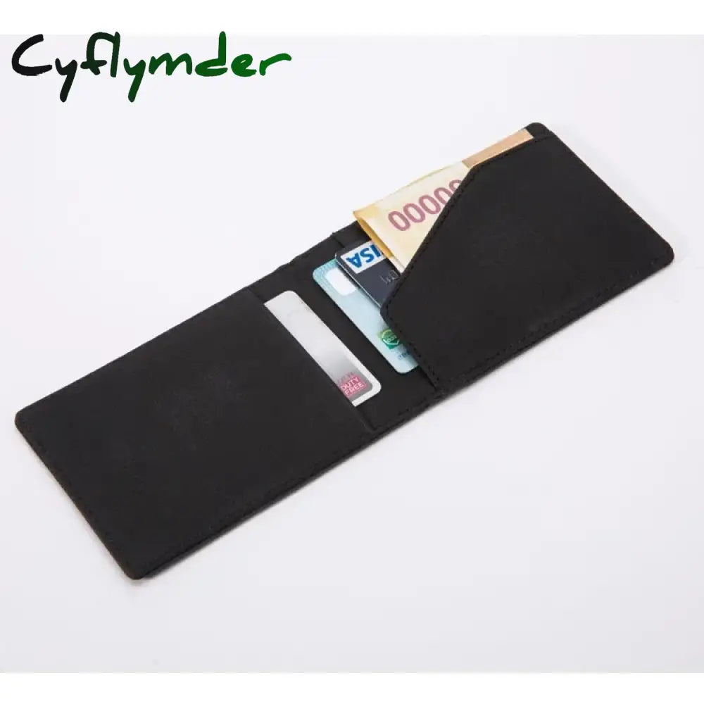 Cyflymder New Fashion Men’s Leather Money Clips Wallet Multifunctional Thin Man Card Purses Women Metal Clamp for Money