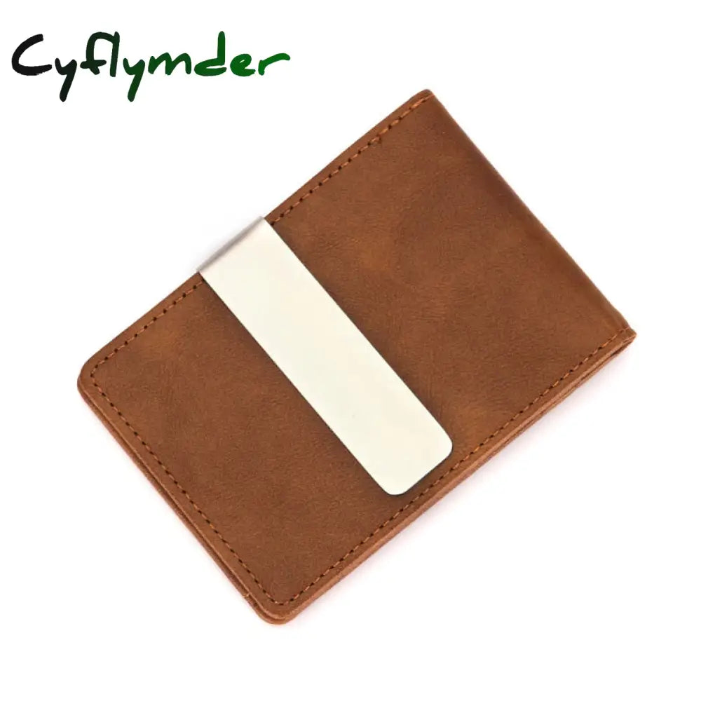 Cyflymder New Fashion Men’s Leather Money Clips Wallet Multifunctional Thin Man Card Purses Women