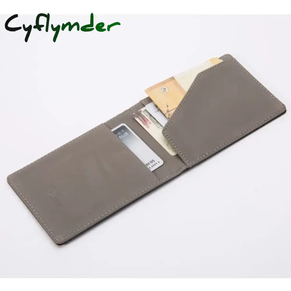 Cyflymder New Fashion Men’s Leather Money Clips Wallet Multifunctional Thin Man Card Purses Women Metal Clamp for Money