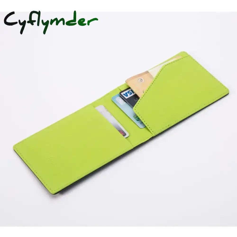 Cyflymder New Fashion Men’s Leather Money Clips Wallet Multifunctional Thin Man Card Purses Women Metal Clamp for Money