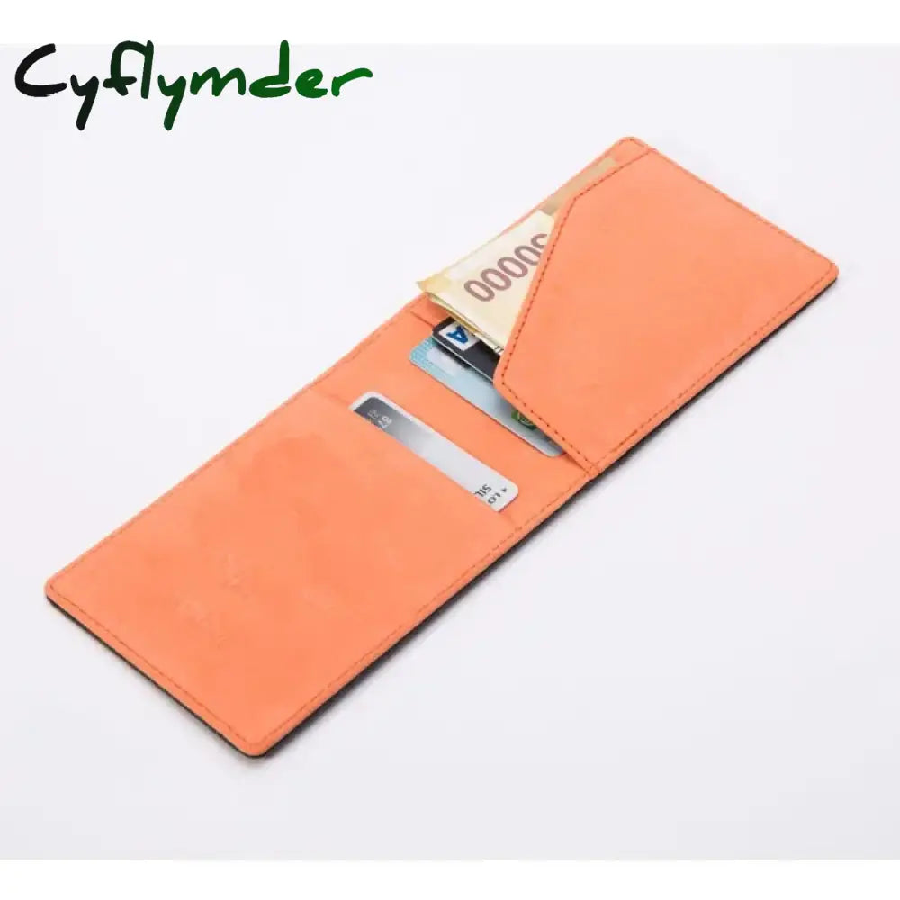 Cyflymder New Fashion Men’s Leather Money Clips Wallet Multifunctional Thin Man Card Purses Women Metal Clamp for Money