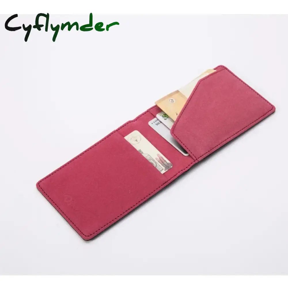 Cyflymder New Fashion Men’s Leather Money Clips Wallet Multifunctional Thin Man Card Purses Women Metal Clamp for Money