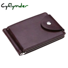 Cyflymder New Fashion Mini Men’s Leather Money Clip Wallet Pocket Purse With Metal Clamp Man Slim