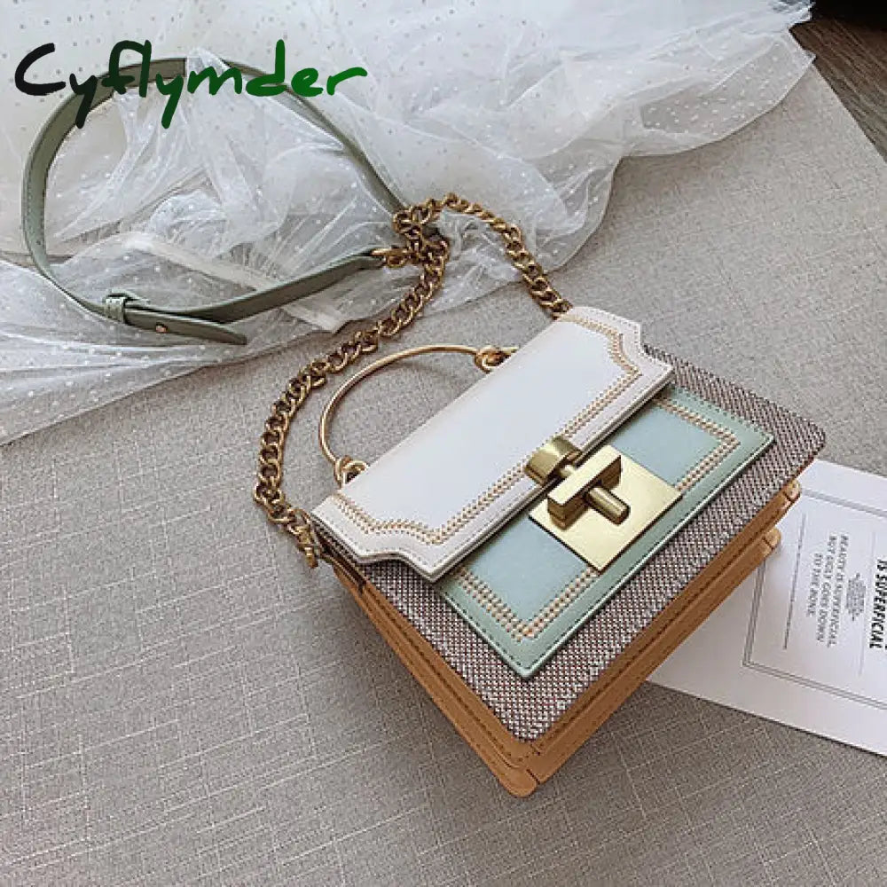 Cyflymder New Fashion Pathwork Pu Leather Women Crossbody Bags Vintage Shoulder Messenger Bag