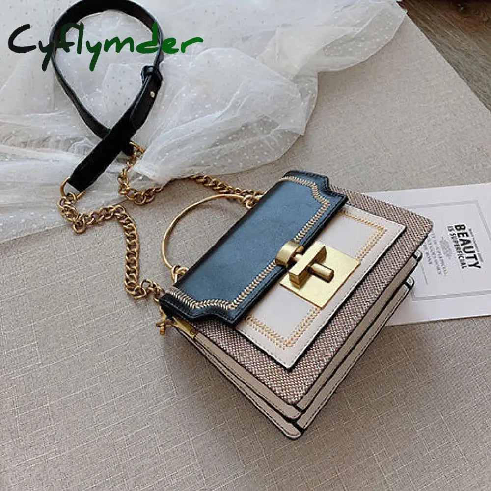 Cyflymder New Fashion Pathwork Pu Leather Women Crossbody Bags Vintage Shoulder Messenger Bag
