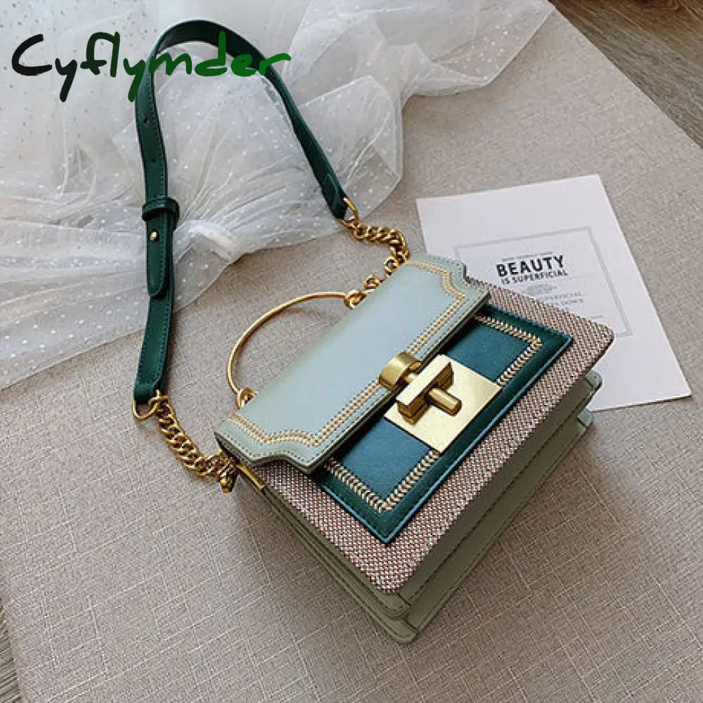 Cyflymder New Fashion Pathwork Pu Leather Women Crossbody Bags Vintage Shoulder Messenger Bag