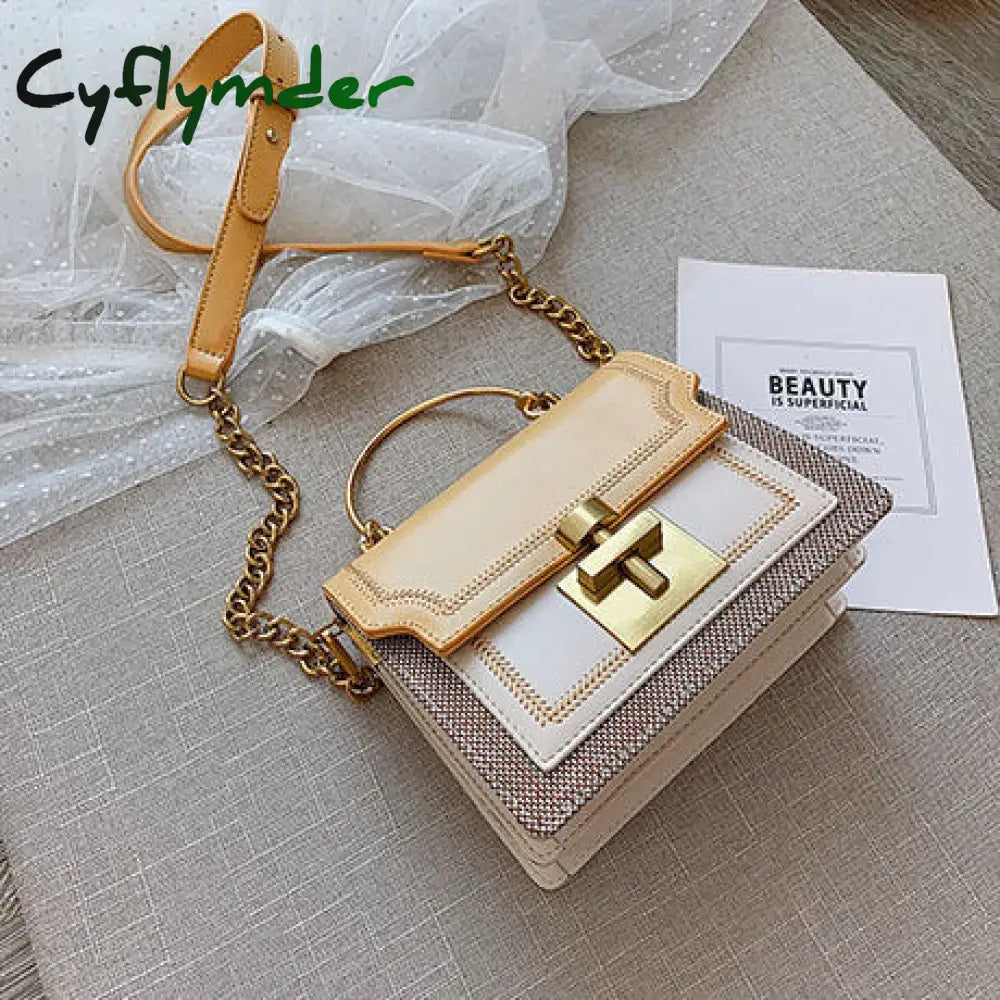 Cyflymder New Fashion Pathwork Pu Leather Women Crossbody Bags Vintage Shoulder Messenger Bag