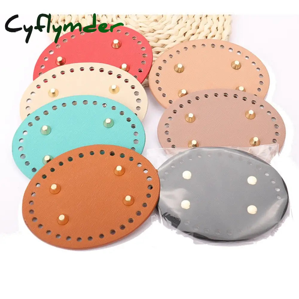 Cyflymder New Fashion Pu Leather Oval Bag Bottoms Purse Diy Handmade Base Accessories For Knitting