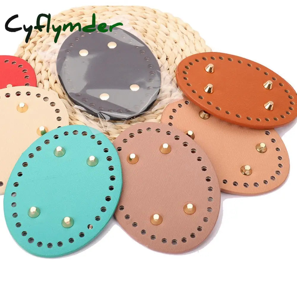 Cyflymder New Fashion Pu Leather Oval Bag Bottoms Purse Diy Handmade Base Accessories For Knitting