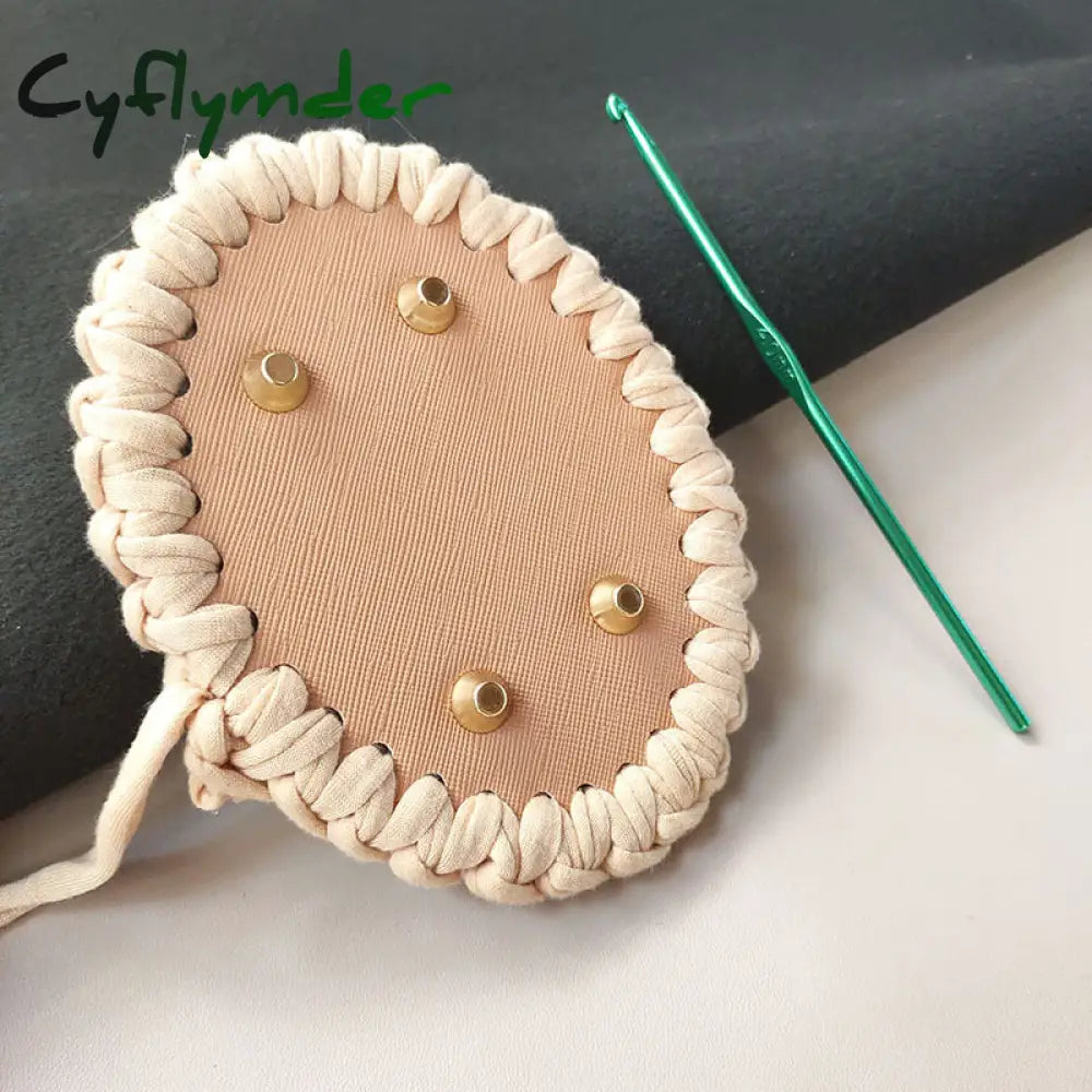 Cyflymder New Fashion Pu Leather Oval Bag Bottoms Purse Diy Handmade Base Accessories For Knitting