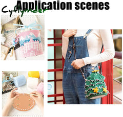 Cyflymder New Fashion Pu Leather Oval Bag Bottoms Purse Diy Handmade Base Accessories For Knitting