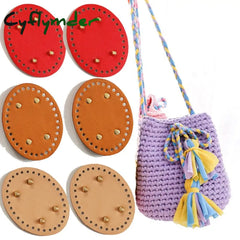 Cyflymder New Fashion Pu Leather Oval Bag Bottoms Purse Diy Handmade Base Accessories For Knitting