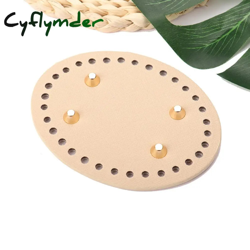 Cyflymder New Fashion Pu Leather Oval Bag Bottoms Purse Diy Handmade Base Accessories For Knitting