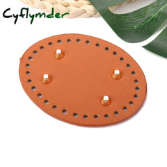 Cyflymder New Fashion Pu Leather Oval Bag Bottoms Purse Diy Handmade Base Accessories For Knitting