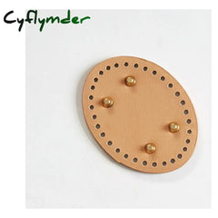 Cyflymder New Fashion Pu Leather Oval Bag Bottoms Purse Diy Handmade Base Accessories For Knitting