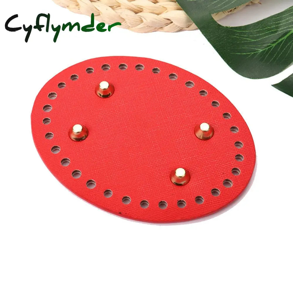 Cyflymder New Fashion Pu Leather Oval Bag Bottoms Purse Diy Handmade Base Accessories For Knitting