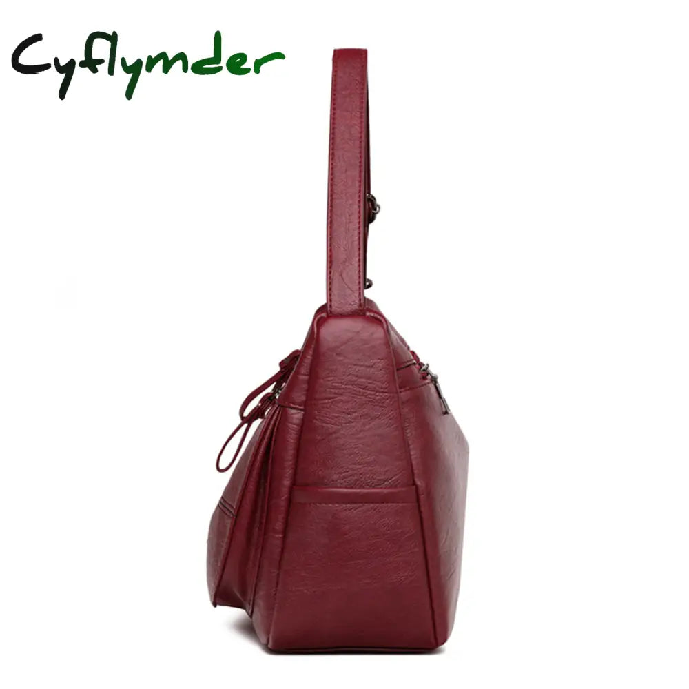 Cyflymder New Fashion Soft Pu Leather Handbags Shoulder Bags For Women Luxury Women’s Bag