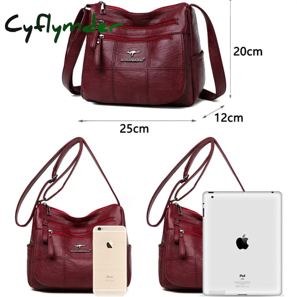 Cyflymder New Fashion Soft Pu Leather Handbags Shoulder Bags For Women Luxury Women’s Bag