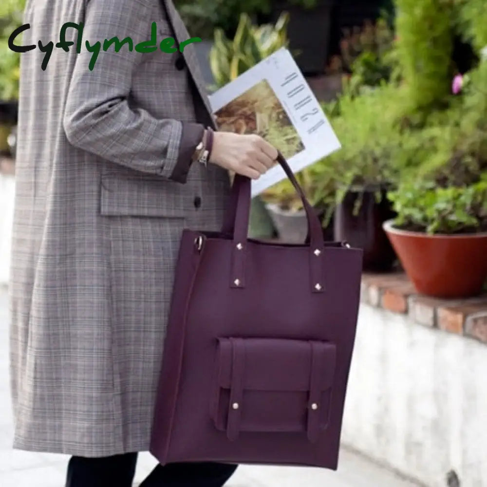 Cyflymder New Fashion Tote Bag Office Lady Leather Work Handbags Big Hand Bags For Women Female