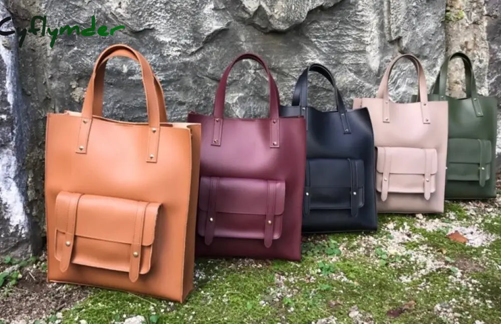 Cyflymder New Fashion Tote Bag Office Lady Leather Work Handbags Big Hand Bags For Women Female