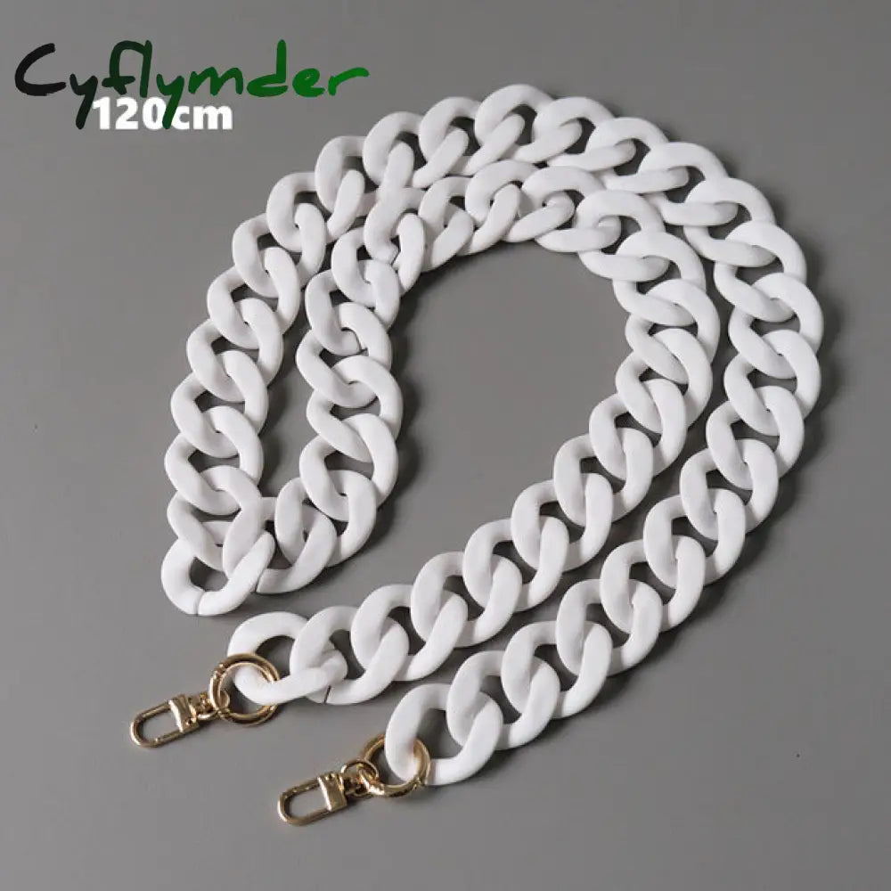 Cyflymder New Fashion Woman Handbag Accessory Chain Black White Green Resin Luxury Frosted Strap