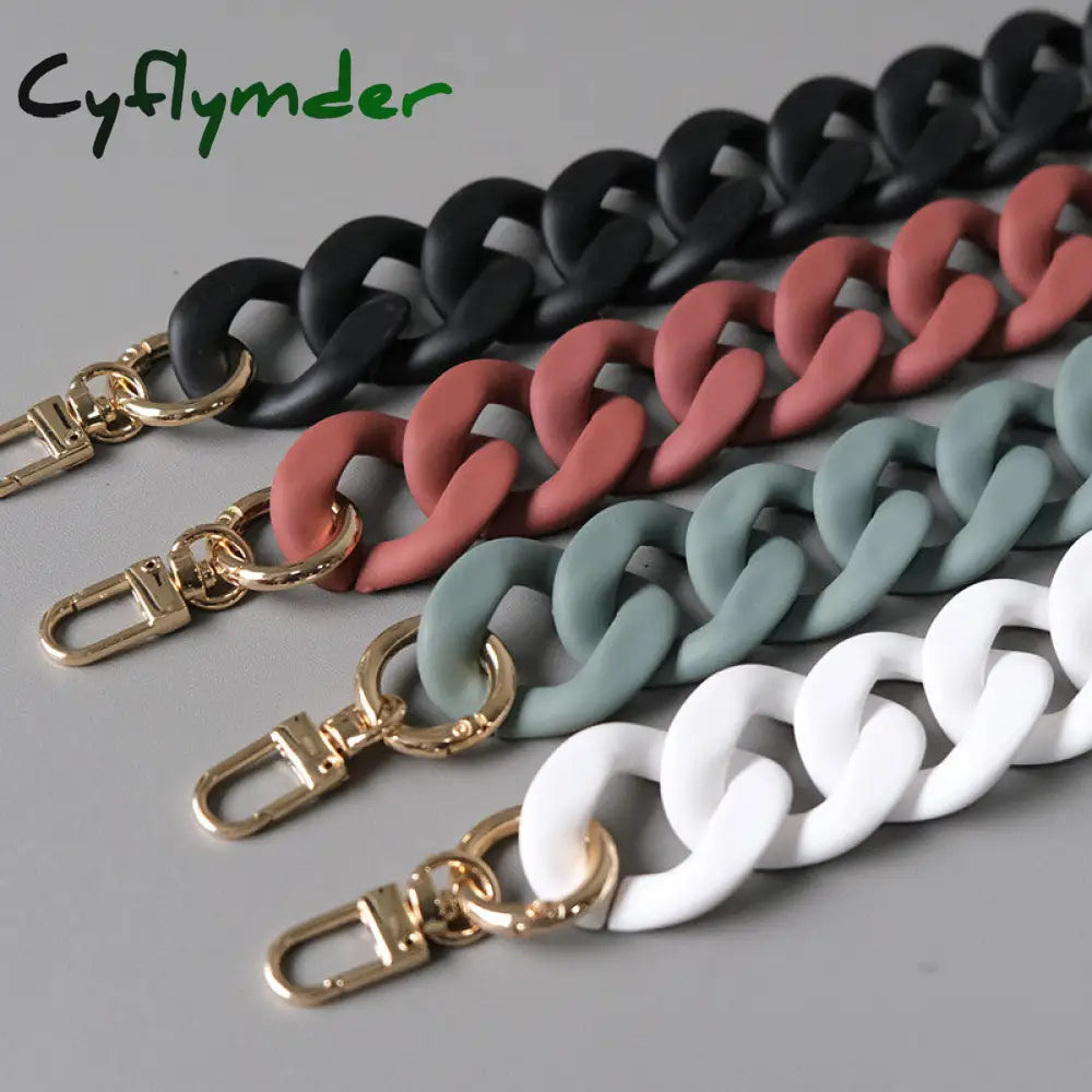 Cyflymder New Fashion Woman Handbag Accessory Chain Black White Green Resin Luxury Frosted Strap