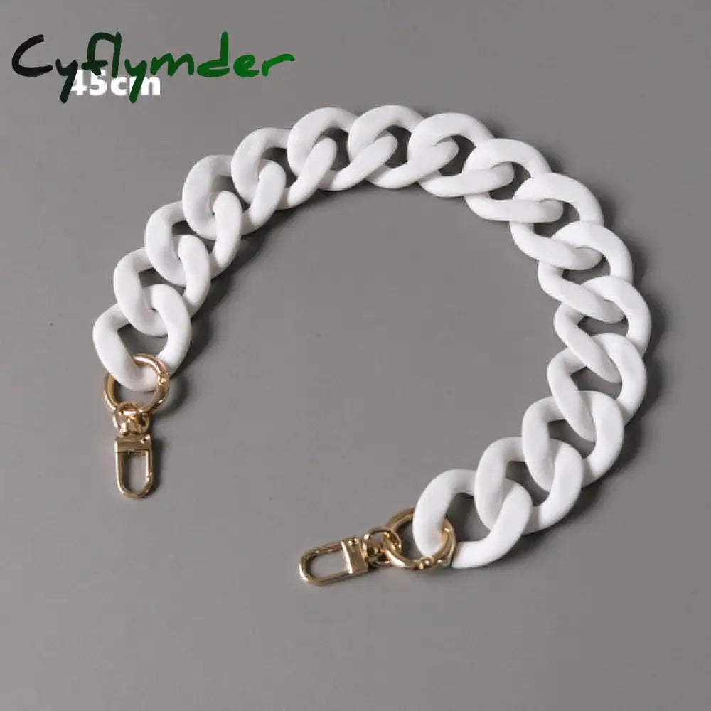 Cyflymder New Fashion Woman Handbag Accessory Chain Black White Green Resin Luxury Frosted Strap