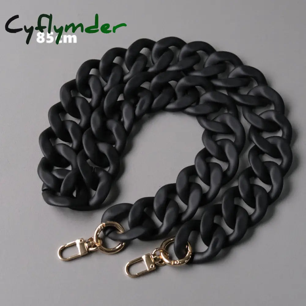 Cyflymder New Fashion Woman Handbag Accessory Chain Black White Green Resin Luxury Frosted Strap