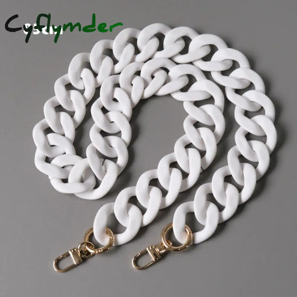 Cyflymder New Fashion Woman Handbag Accessory Chain Black White Green Resin Luxury Frosted Strap