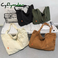 Cyflymder New Fashion Women Bag Large Capacity Casual Shoulder Bags Solid Color Daily Shopping