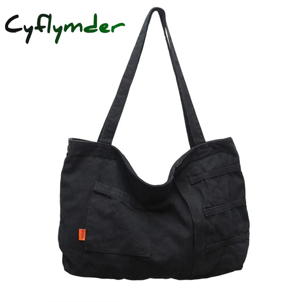 Cyflymder New Fashion Women Bag Large Capacity Casual Shoulder Bags Solid Color Daily Shopping