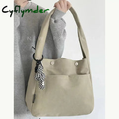 Cyflymder New Fashion Women Canvas Shoulder Bag Cotton Cloth Female Student Messenger Large