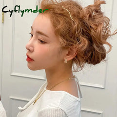 Cyflymder New Fashion Women Gold Metal Wave Bending Hairbands Geometric Thin Headbands Elegant