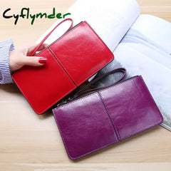 Cyflymder New Fashion Women Office Lady Pu Leather Long Purse Clutch Zipper Business Wallet Bag