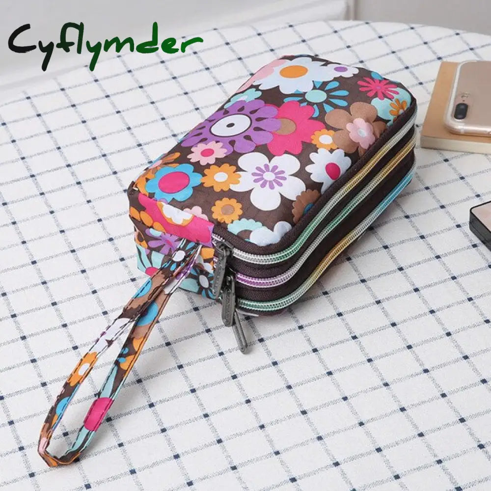 Cyflymder New Fashion Women Wallet Bag Purse Triple Zipper Clutch Ladies Card Money Phone Case